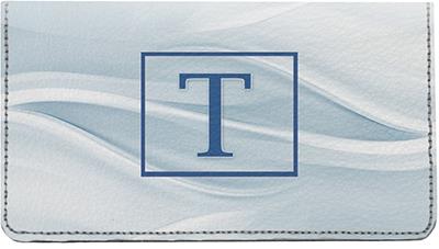 Simple Monogram T Leather Checkbook Cover