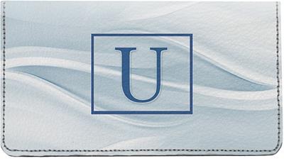 Simple Monogram U Leather Checkbook Cover