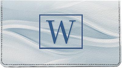 Simple Monogram W Leather Checkbook Cover
