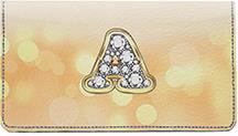 Bling Monogram A Leather Checkbook Cover