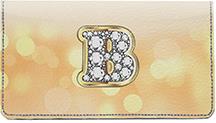 Bling Monogram B Leather Checkbook Cover