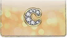 Bling Monogram C Leather Checkbook Cover