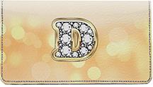 Bling Monogram D Leather Checkbook Cover