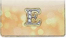 Bling Monogram E Leather Checkbook Cover