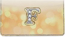 Bling Monogram F Leather Checkbook Cover