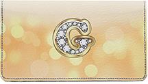 Bling Monogram G Leather Checkbook Cover