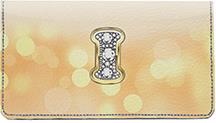 Bling Monogram I Leather Checkbook Cover