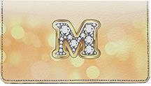 Bling Monogram M Leather Checkbook Cover