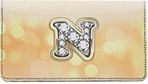 Bling Monogram N Leather Checkbook Cover