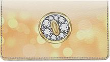 Bling Monogram O Leather Checkbook Cover