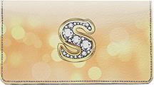 Bling Monogram S Leather Checkbook Cover