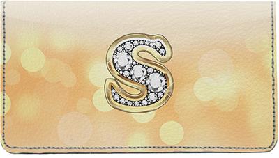 Bling Monogram S Leather Checkbook Cover