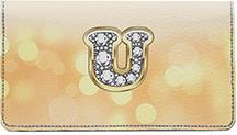 Bling Monogram U Leather Checkbook Cover
