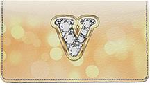 Bling Monogram V Leather Checkbook Cover