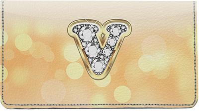 Bling Monogram V Leather Checkbook Cover
