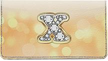 Bling Monogram X Leather Checkbook Cover