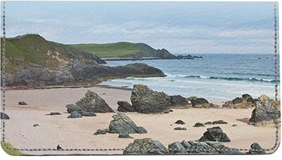 Scottish Coast Leather Checkbook Cover