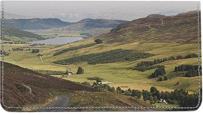 Scottish Countryside Leather Checkbook Cover
