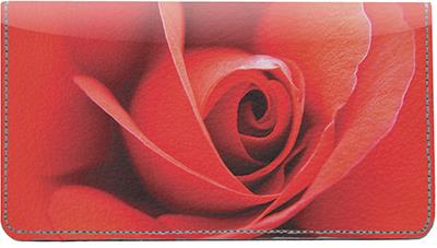 Roses Leather Checkbook Cover