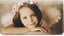 Angels Among Us Leather Checkbook Cover