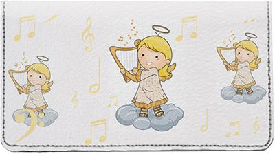 Little Angels Leather Checkbook Cover