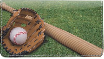Baseball Leather Checkbook Cover
