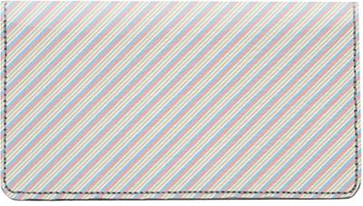 Diagonal Stripes Leather Checkbook Cover