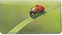 Ladybugs Leather Checkbook Cover