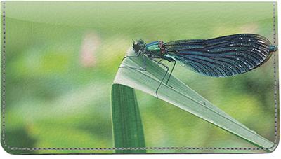 Dragonflies Leather Checkbook Cover