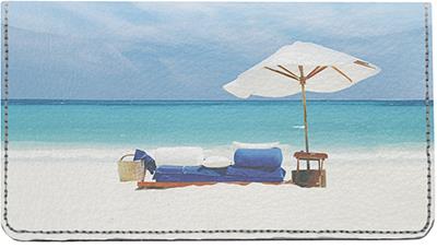 Beautiful Beaches Leather Checkbook Cover