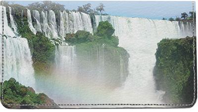 Waterfalls Leather Checkbook Cover