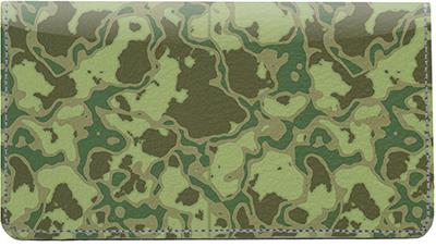 Crazy Camouflage Leather Checkbook Cover