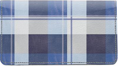 Bold Plaid Leather Checkbook Cover