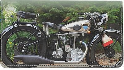 Motorcycles Leather Checkbook Cover