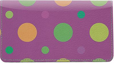 Bright Dots Leather Checkbook Cover