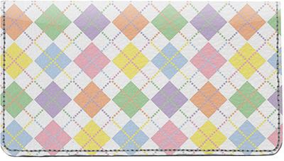 Striking Argyle Leather Checkbook Cover