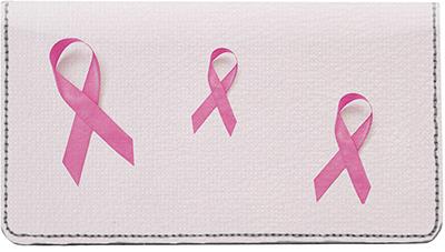 Breast Cancer Awareness Leather Checkbook Cover