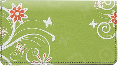 Blooming Vines Leather Checkbook Cover