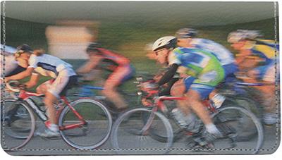 Bicycle Racing Leather Checkbook Cover