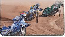 Dirt Bike Racing Leather Checkbook Cover