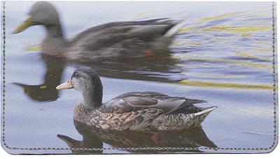 Ducks Leather Checkbook Cover