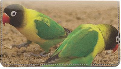 Parrots Leather Checkbook Cover