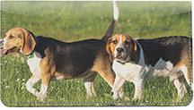 Adorable Beagles Leather Checkbook Cover