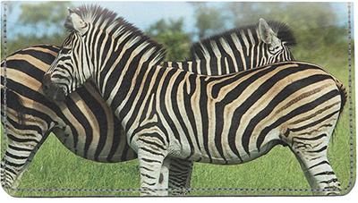 Zebras Leather Checkbook Cover