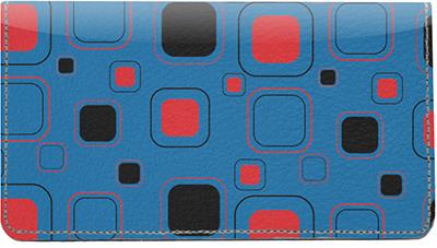 Retro Squares Leather Checkbook Cover