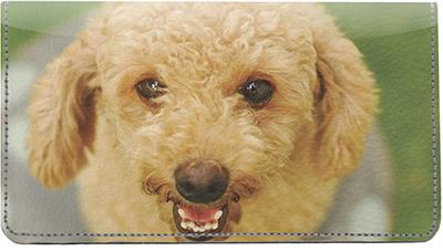 Poodles Leather Checkbook Cover