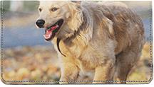 Golden Retriever Leather Checkbook Cover