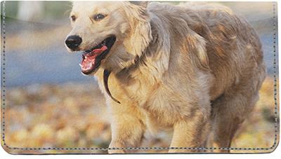 Golden Retriever Leather Checkbook Cover