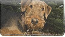 Airedale Terriers Leather Checkbook Cover