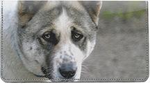 Akitas Leather Checkbook Cover